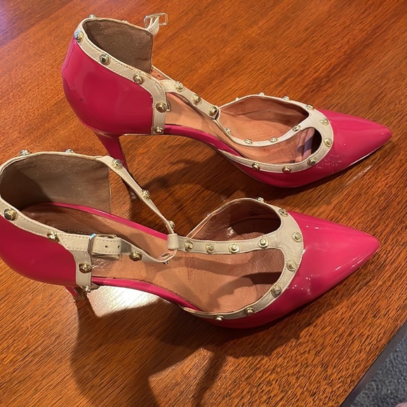 Halogen stud heels in blush (Valentino Rockstud) pink size 10.5 gold studs - Picture 8 of 10